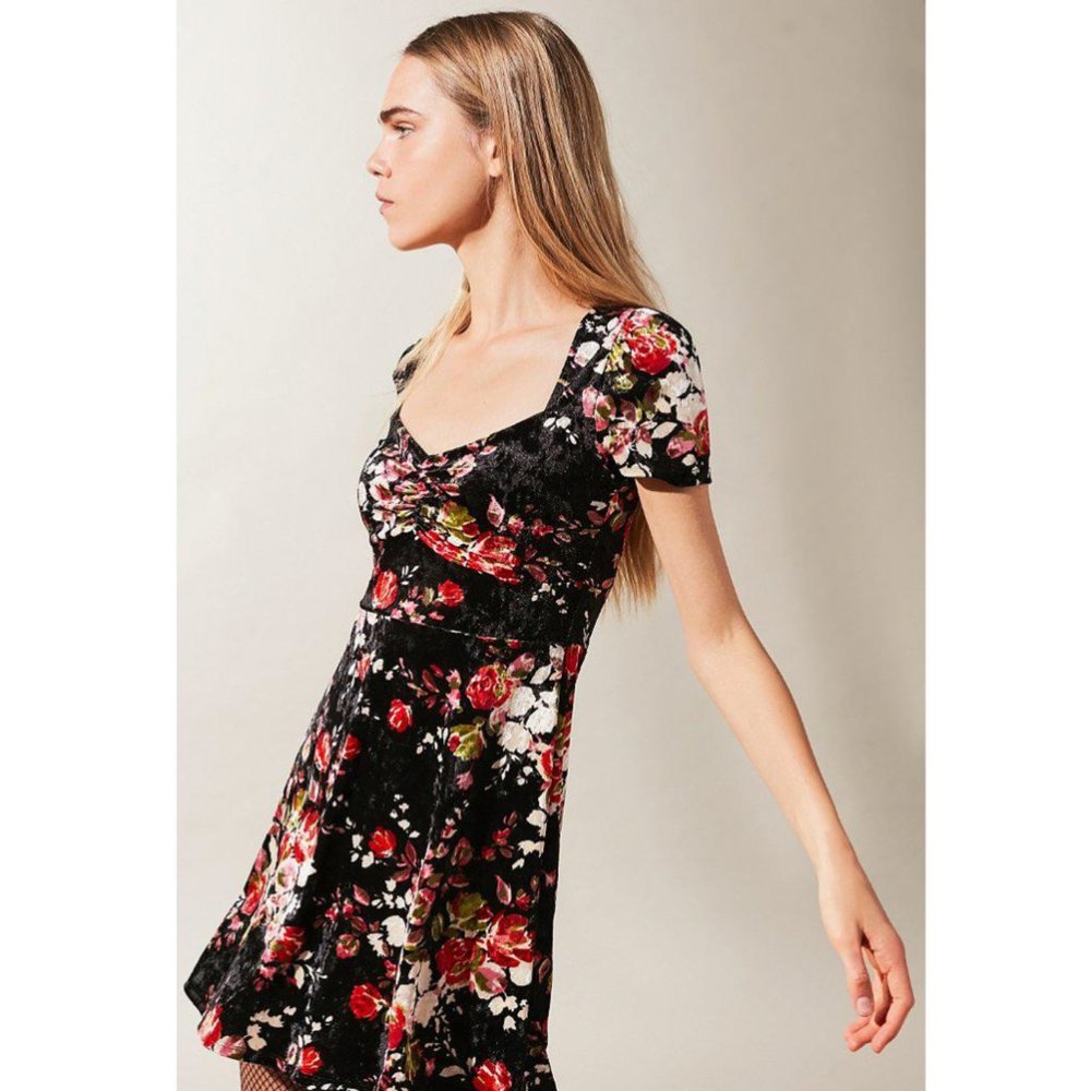 Maeve Crushed Velvet Ruched Dress